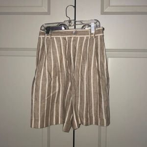 Vintage beige and cream white striped shorts